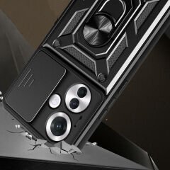 Oppo Reno 11F 5G Kılıf Magnetik Standlı Kamera Korumalı Sürgülü Vega Kapak