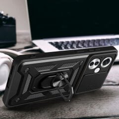 Oppo Reno 11F 5G Kılıf Magnetik Standlı Kamera Korumalı Sürgülü Vega Kapak