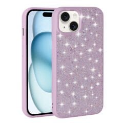 iPhone 15 Plus Kılıf Parlak Taşlı Tasarım Pırlanta Kapak