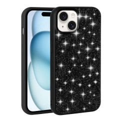 iPhone 15 Kılıf Parlak Taşlı Tasarım Pırlanta Kapak