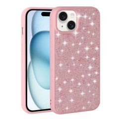 iPhone 15 Kılıf Parlak Taşlı Tasarım Pırlanta Kapak