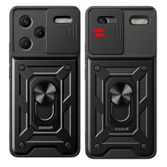 Xiaomi Redmi Note 13 Pro Plus 5G Kılıf Magnetik Standlı Kamera Korumalı Sürgülü Vega Kapak