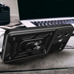 Xiaomi Redmi Note 13 Pro Plus 5G Kılıf Magnetik Standlı Kamera Korumalı Sürgülü Vega Kapak