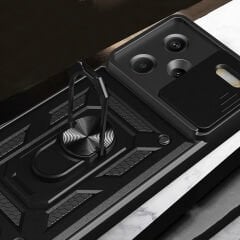 Xiaomi Redmi Note 13 Pro Plus 5G Kılıf Magnetik Standlı Kamera Korumalı Sürgülü Vega Kapak