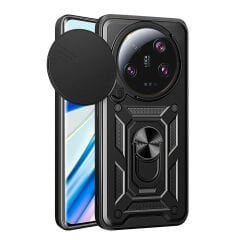Xiaomi Mi 13 Ultra Kılıf Magnetik Standlı Kamera Korumalı Sürgülü Vega Kapak