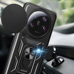 Xiaomi Mi 13 Ultra Kılıf Magnetik Standlı Kamera Korumalı Sürgülü Vega Kapak