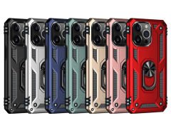 iPhone 13 Pro Max Kılıf Vega Tank Sert Yüzüklü Standlı Zırh Koruma Kapak