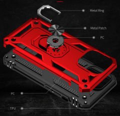 iPhone 13 Pro Max Kılıf Vega Tank Sert Yüzüklü Standlı Zırh Koruma Kapak