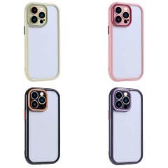 iPhone 15 Pro Max Kılıf Kamera Korumalı Renkli Kenar ve Çerçeve Tasarımlı Vitamin Kapak