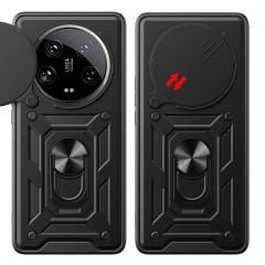 Xiaomi Mi 14 Ultra Kılıf Magnetik Standlı Kamera Korumalı Sürgülü Vega Kapak