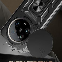 Xiaomi Mi 14 Ultra Kılıf Magnetik Standlı Kamera Korumalı Sürgülü Vega Kapak