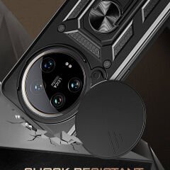 Xiaomi Mi 14 Ultra Kılıf Magnetik Standlı Kamera Korumalı Sürgülü Vega Kapak