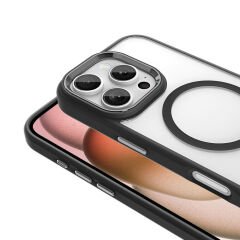 iPhone 16 Pro Max Kılıf Wireless Şarj Özellikli Krom Magsafe Silikon Kapak