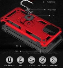 iPhone 12 Pro Max Kılıf Vega Tank Sert Yüzüklü Standlı Zırh Koruma Kapak