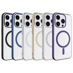 iPhone 15 Pro Max Kılıf Wireless Şarj Özellikli Pixel Magsafe Kapak Kılıf