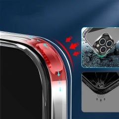 iPhone 14 Pro Kılıf Standlı Şeffaf Silikon L-Stand Kapak