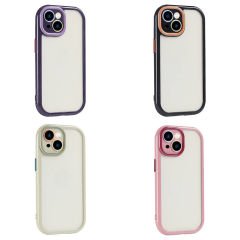 iPhone 15 Kılıf Kamera Korumalı Renkli Kenar ve Çerçeve Tasarımlı Vitamin Kapak