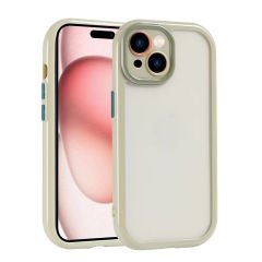 iPhone 15 Kılıf Kamera Korumalı Renkli Kenar ve Çerçeve Tasarımlı Vitamin Kapak