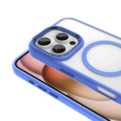 iPhone 16 Pro Kılıf Wireless Şarj Özellikli Krom Magsafe Silikon Kapak