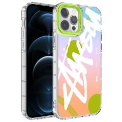 iPhone 14 Pro Kılıf Kamera Korumalı Renkli Desenli Sert Silikon Korn Kapak