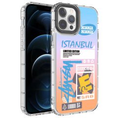 iPhone 14 Pro Kılıf Kamera Korumalı Renkli Desenli Sert Silikon Korn Kapak