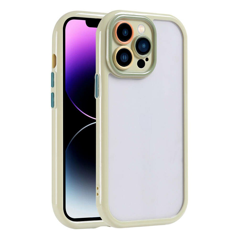 iPhone 14 Pro Max Kılıf Kamera Korumalı Renkli Kenar ve Çerçeve Tasarımlı Vitamin Kapak