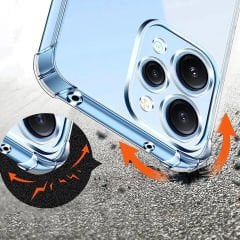 Xiaomi Redmi 12 Kılıf Nitro Anti Shock Darbe Emici Köşe Korumalı Şeffaf Silikon Kapak