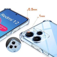 Xiaomi Redmi 12 Kılıf Nitro Anti Shock Darbe Emici Köşe Korumalı Şeffaf Silikon Kapak
