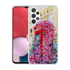Samsung Galaxy A13 4G Kılıf Simli Desenli Kamera Korumalı Parlak Popy Kapak