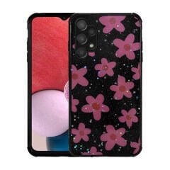 Samsung Galaxy A13 4G Kılıf Simli Desenli Kamera Korumalı Parlak Popy Kapak