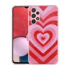 Samsung Galaxy A13 4G Kılıf Simli Desenli Kamera Korumalı Parlak Popy Kapak