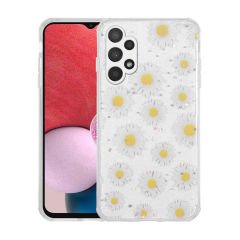 Samsung Galaxy A13 4G Kılıf Simli Desenli Kamera Korumalı Parlak Popy Kapak
