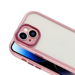 iPhone 14 Kılıf Kamera Korumalı Renkli Kenar ve Çerçeve Tasarımlı Vitamin Kapak