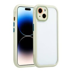 iPhone 14 Kılıf Kamera Korumalı Renkli Kenar ve Çerçeve Tasarımlı Vitamin Kapak