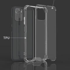 Xiaomi Redmi Note 10S Kılıf Nitro Anti Shock Darbe Emici Köşe Korumalı Şeffaf Silikon Kapak