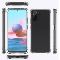 Xiaomi Redmi Note 10S Kılıf Nitro Anti Shock Darbe Emici Köşe Korumalı Şeffaf Silikon Kapak