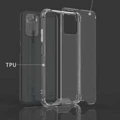 Xiaomi Redmi Note 10 Kılıf Nitro Anti Shock Darbe Emici Köşe Korumalı Şeffaf Silikon Kapak