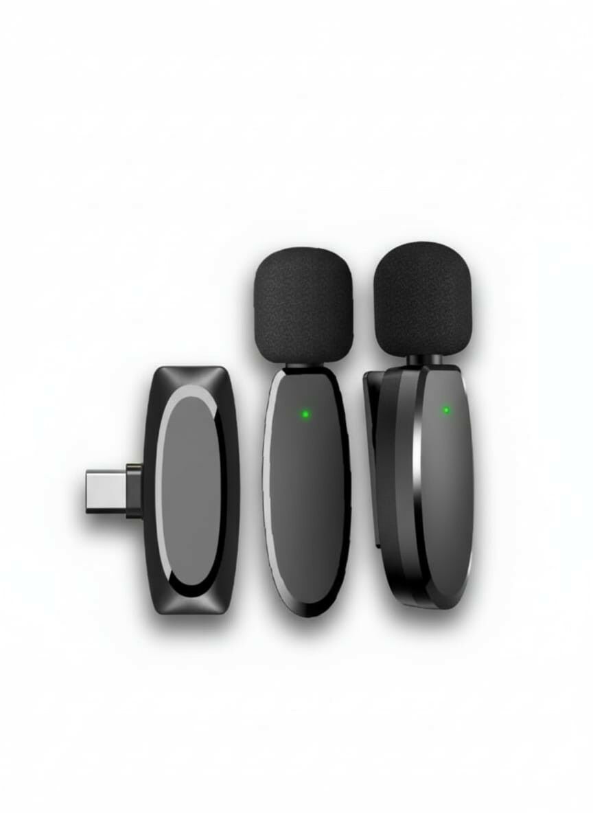 01 Type-C Uyumlu 360° Ses Algılama Özelikli Kablosuz Yaka Mikrofonu