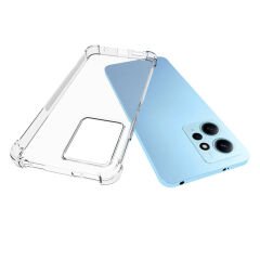 Xiaomi Redmi Note 12 4G Kılıf Nitro Anti Shock Darbe Emici Köşe Korumalı Şeffaf Silikon Kapak