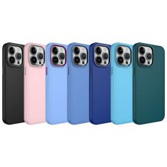 iPhone 14 Pro Max Kılıf Metal Çerçeve ve Buton Tasarımlı Silikon Luna Kapak