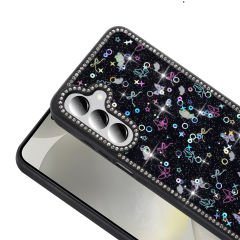 Samsung Galaxy A55 Kılıf Taşlı ve Simli Tasarım Azra Kapak