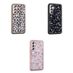 Samsung Galaxy A55 Kılıf Taşlı ve Simli Tasarım Azra Kapak