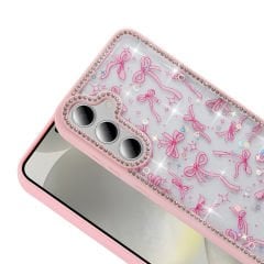 Samsung Galaxy S24 FE Kılıf Taşlı ve Simli Tasarım Azra Kapak