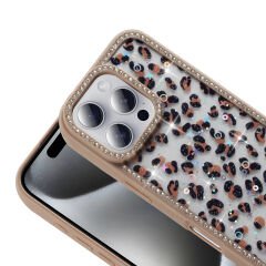 iPhone 16 Pro Max Kılıf Taşlı ve Simli Tasarım Azra Kapak