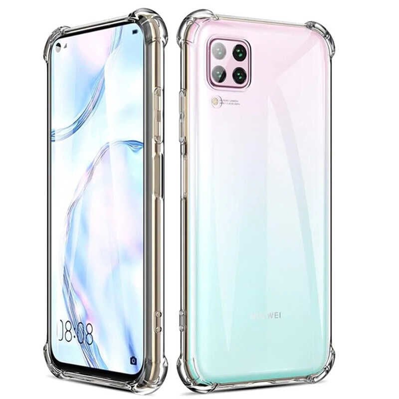Huawei P40 Lite Kılıf Nitro Anti Shock Darbe Emici Köşe Korumalı Şeffaf Silikon Kapak