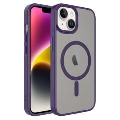 iPhone 13 Kılıf Mat Arka Yüzey Wireless Şarj Özellikli  Flet Magsafe Kapak kılıf