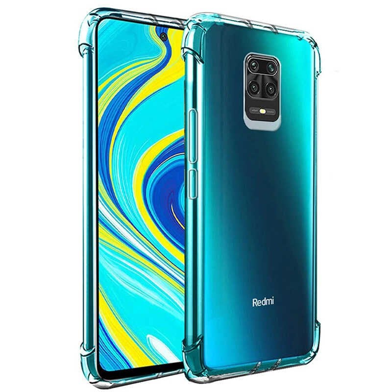 Xiaomi Redmi Note 9S Kılıf Nitro Anti Shock Darbe Emici Köşe Korumalı Şeffaf Silikon Kapak
