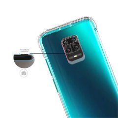 Xiaomi Redmi Note 9S Kılıf Nitro Anti Shock Darbe Emici Köşe Korumalı Şeffaf Silikon Kapak