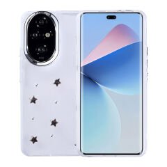 Honor 200 Kılıf Airbag Tasarımlı Simli Şeffaf Kutup Kapak