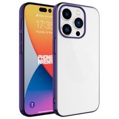 iPhone 15 Pro Max Kılıf Sert PC Renkli Çerçeveli Riksos Kapak